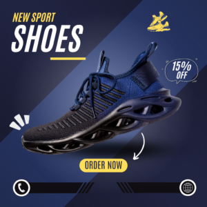 blue sports shoes